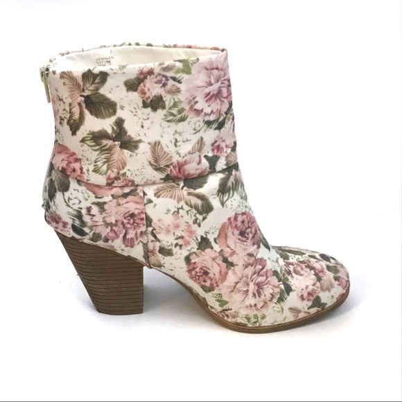 Rampage Floral Ankle Boots Vernan Heels Size 10 - Picture 5 of 9